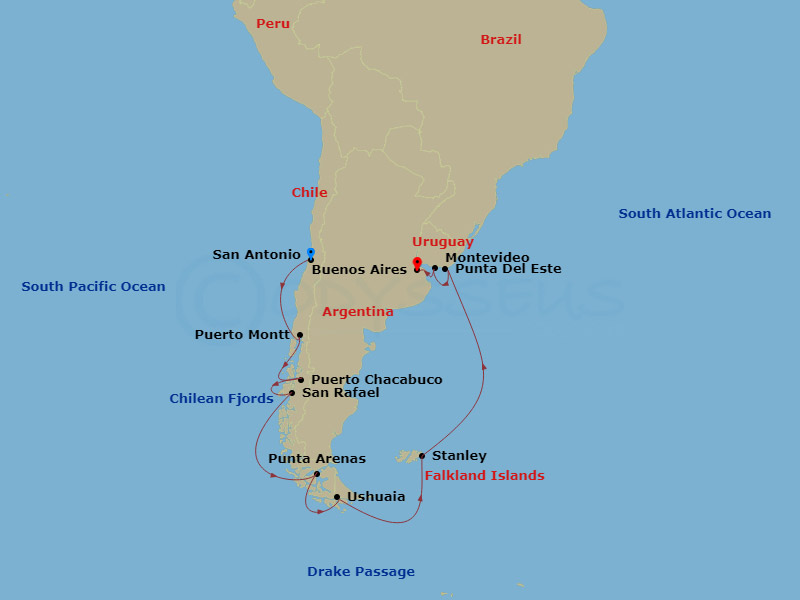 cruise itinerary south america